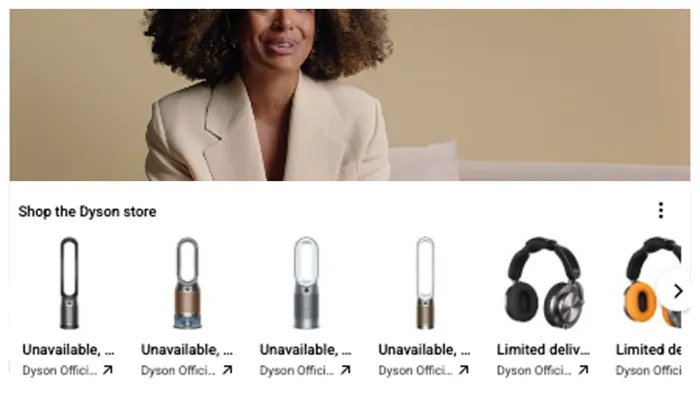 Dyson | YouTube shopping