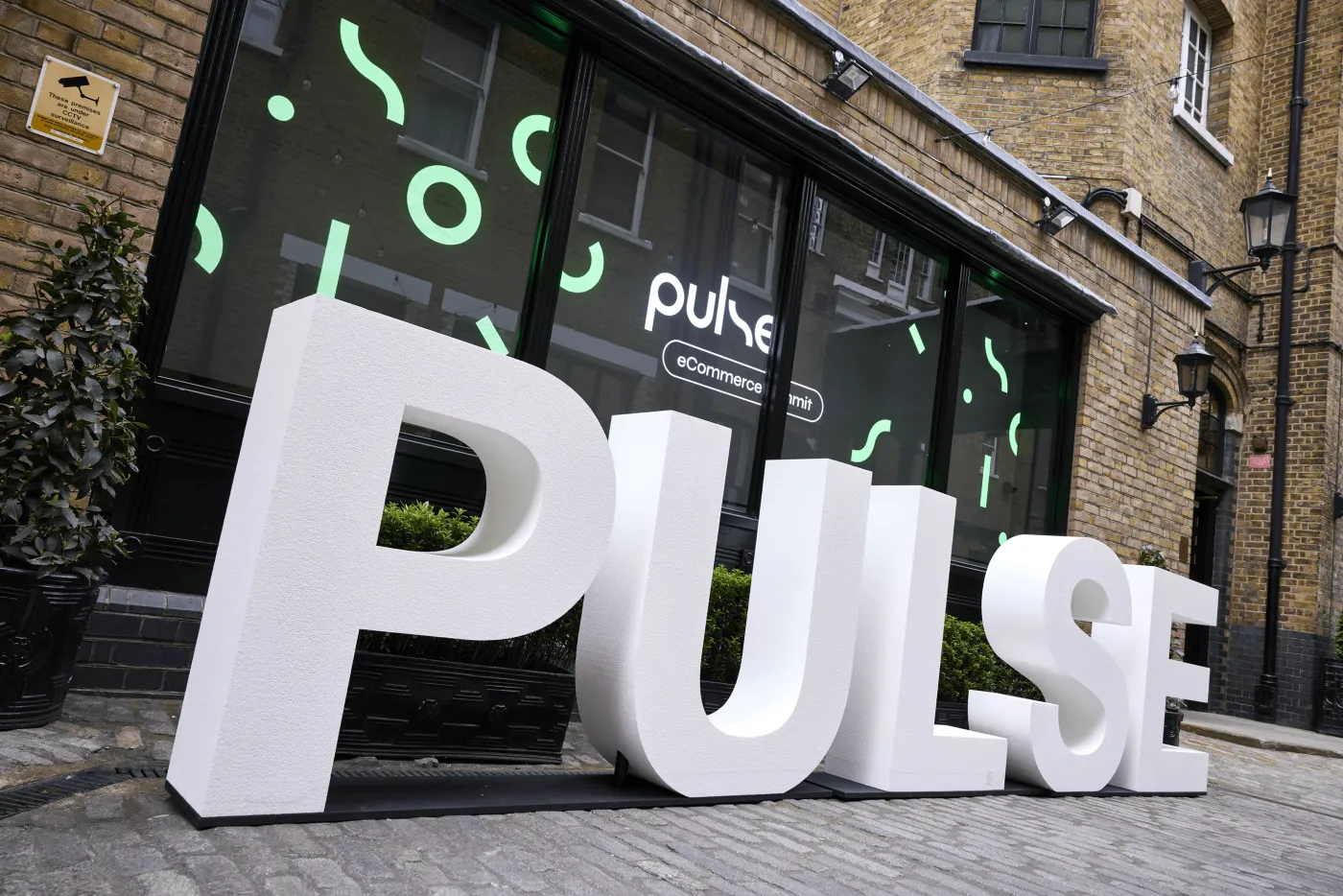pulse wording as large scale 3d lettering