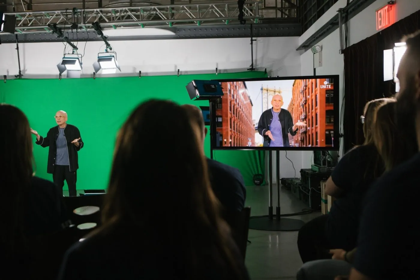 man-green-screen-hybrid-event